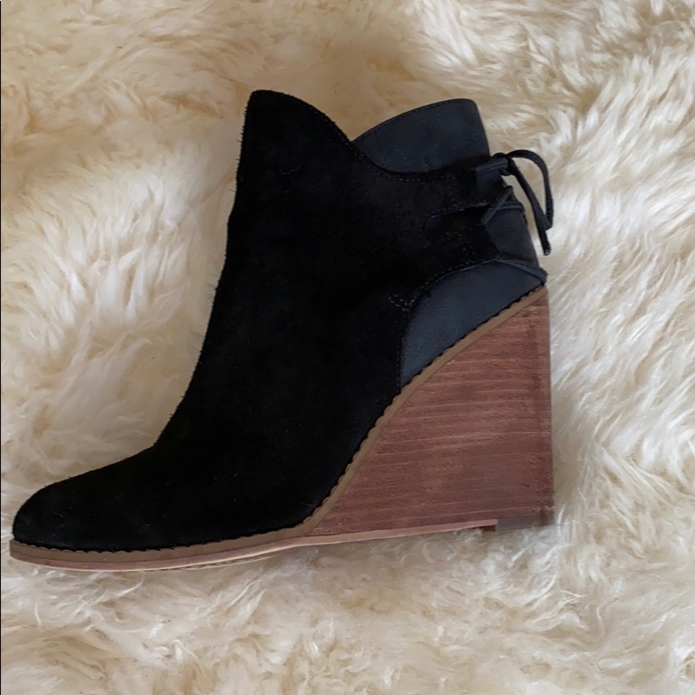 Hinge - Black , suede wedges